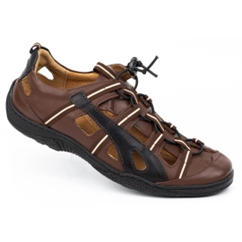 Kampol Zapatos hombre verano piel 26 marrón 3