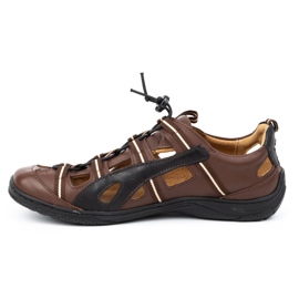 Kampol Zapatos hombre verano piel 26 marrón 1
