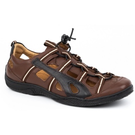 Kampol Zapatos hombre verano piel 26 marrón 2