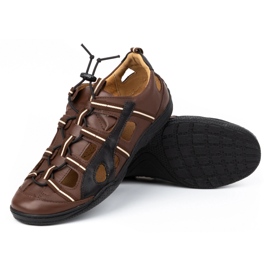 Kampol Zapatos hombre verano piel 26 marrón 5