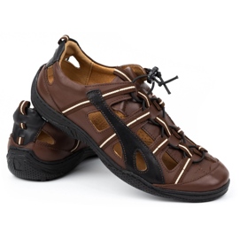 Kampol Zapatos hombre verano piel 26 marrón 7