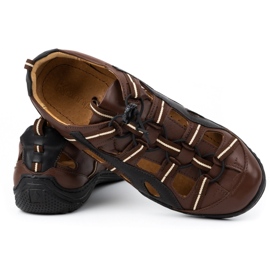 Kampol Zapatos hombre verano piel 26 marrón 8