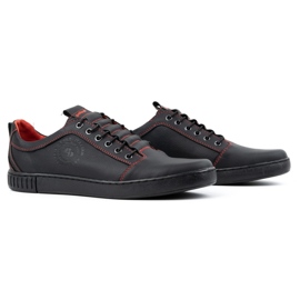 Polbut Zapatos casual hombre piel 2121/2, negro y rojo 4