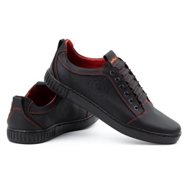 Polbut Zapatos casual hombre piel 2121/2, negro y rojo 5