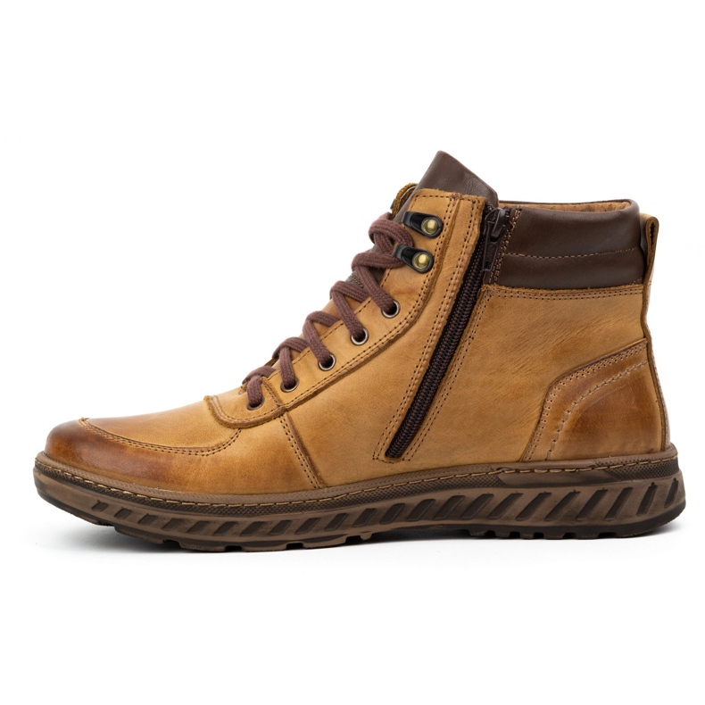 Olivier Zapatos de invierno para hombre, botas de piel, 950MP, rojo marrón 1 Olivier Zapatos de invierno para hombre, botas de piel, 950MP, rojo marrón 1