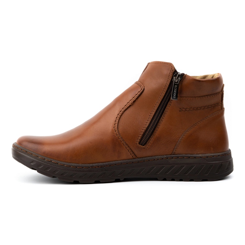 KOMODO Botas Chelsea anchas de invierno para hombre, botas de piel, 925K, marrón 1