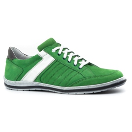 KOMODO Zapatos de hombre fabricados en piel 236K verde. 2