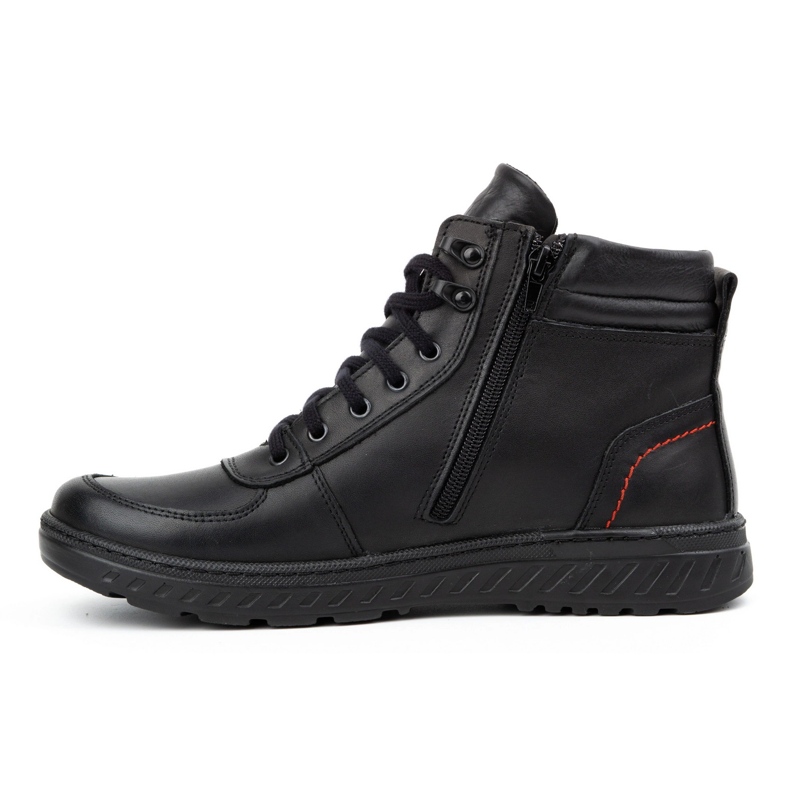 Olivier Zapatos de invierno para hombre, botines de piel 950MP, negro 1