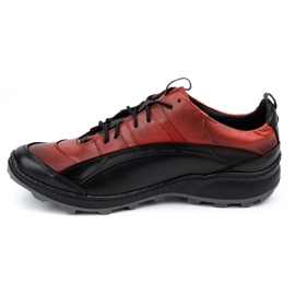 Olivier Zapatos trekking hombre piel 405KZ, negro y rojo 1 Olivier Zapatos trekking hombre piel 405KZ, negro y rojo 1