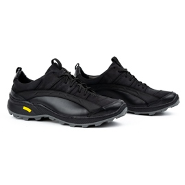Olivier Zapatos trekking de piel para hombre 405KZ, negro 3