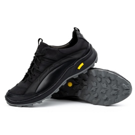 Olivier Zapatos trekking de piel para hombre 405KZ, negro 4