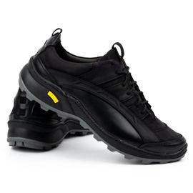 Olivier Zapatos trekking de piel para hombre 405KZ, negro 5