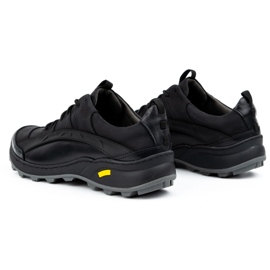 Olivier Zapatos trekking de piel para hombre 405KZ, negro 6