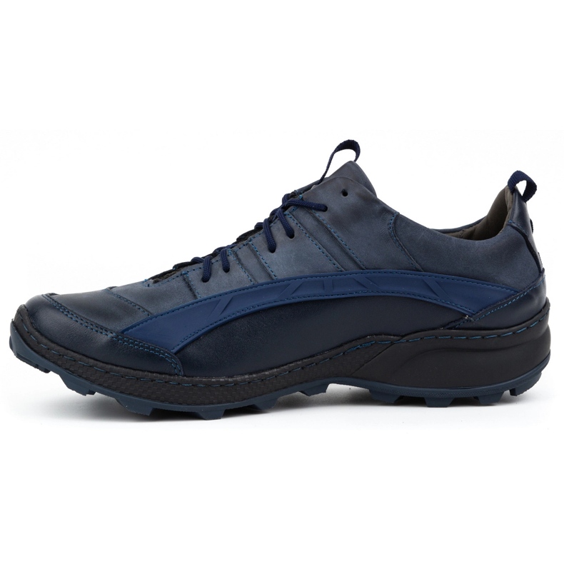 Olivier Zapatos trekking de piel para hombre 405KZ, azul 1