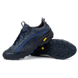Olivier Zapatos trekking de piel para hombre 405KZ, azul 3