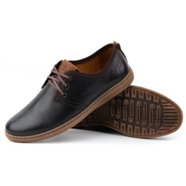 Kampol Zapatos casual hombre de piel 22KAM, negro 4