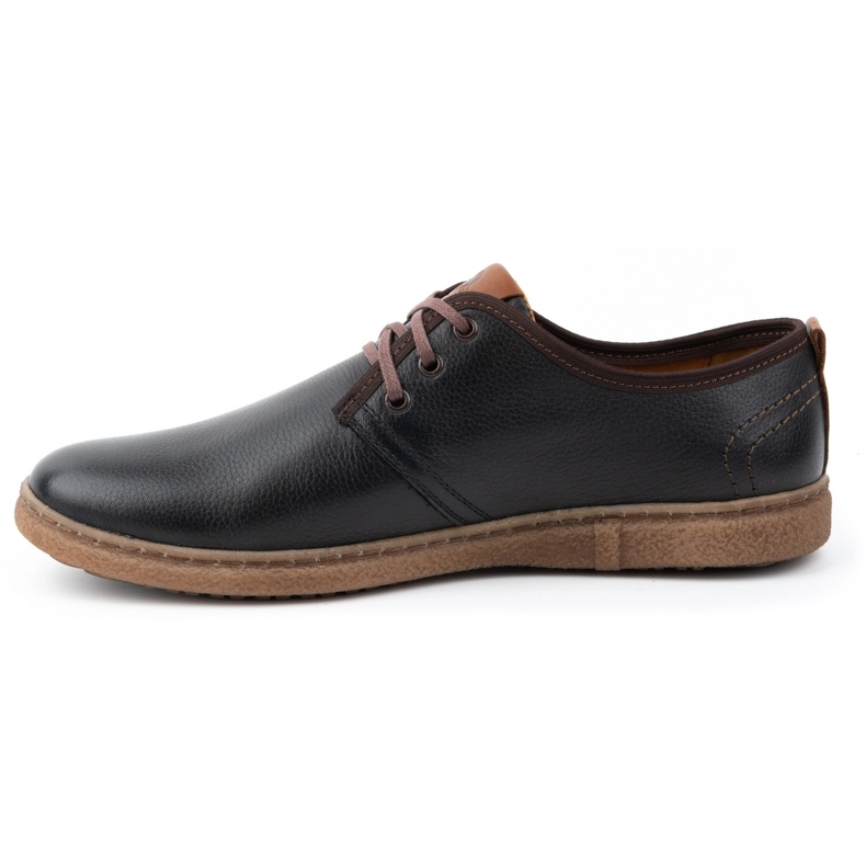 Kampol Zapatos casual hombre de piel 22KAM, negro 1