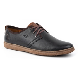 Kampol Zapatos casual hombre de piel 22KAM, negro 2