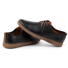 Kampol Zapatos casual hombre de piel 22KAM, negro 7