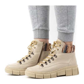 WASAK Botines mujer invierno piel 0698W, beige 5