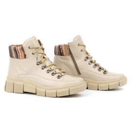 WASAK Botines mujer invierno piel 0698W, beige 8