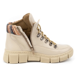 WASAK Botines mujer invierno piel 0698W, beige 12