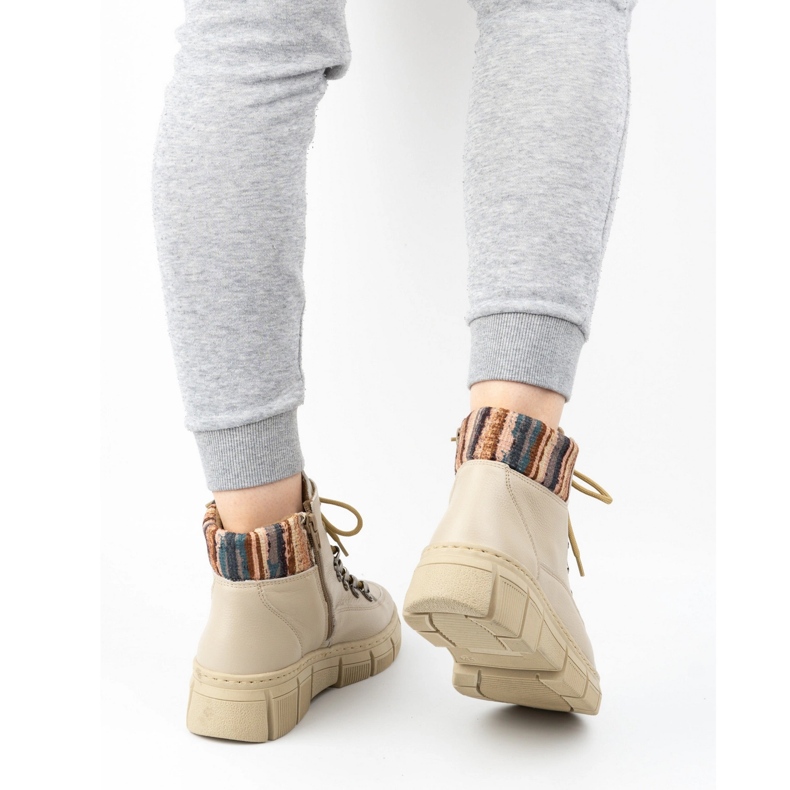 WASAK Botines mujer invierno piel 0698W, beige 2