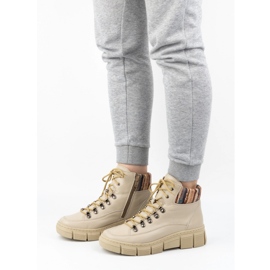 WASAK Botines mujer invierno piel 0698W, beige 4
