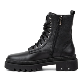 Olivier Botas de invierno de mujer de piel con aislamiento 1186 negro 1
