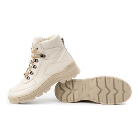 Olivier Botas de invierno de piel con aislamiento para mujer 1050, beige 4