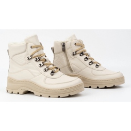 Olivier Botas de invierno de piel con aislamiento para mujer 1050, beige 3
