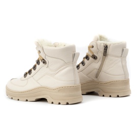 Olivier Botas de invierno de piel con aislamiento para mujer 1050, beige 6