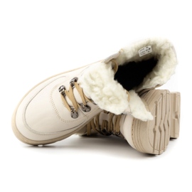 Olivier Botas de invierno de piel con aislamiento para mujer 1050, beige 7
