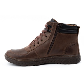 Olivier Zapatos de invierno para hombre, botines de piel 950MP, marrón 1