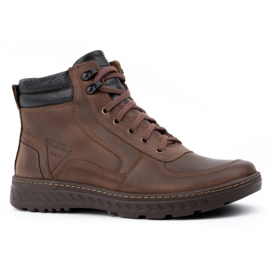 Olivier Zapatos de invierno para hombre, botines de piel 950MP, marrón 2