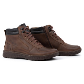 Olivier Zapatos de invierno para hombre, botines de piel 950MP, marrón 3