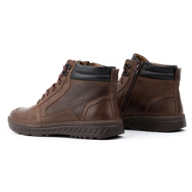 Olivier Zapatos de invierno para hombre, botines de piel 950MP, marrón 6