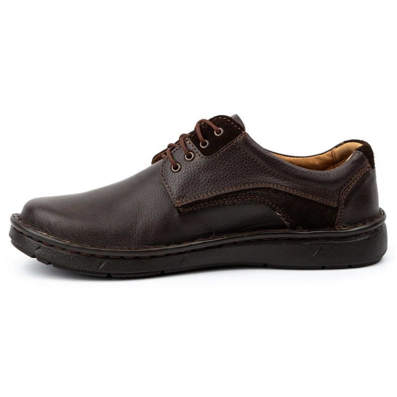 Kampol Zapatos casual hombre piel 14KAM marrón oscuro 1