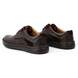 Kampol Zapatos casual hombre piel 14KAM marrón oscuro 6