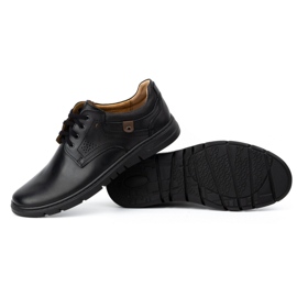 Kampol Zapatos casual de piel para hombre 57KAM, negro 5