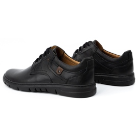 Kampol Zapatos casual de piel para hombre 57KAM, negro 7