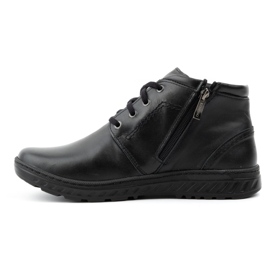 KOMODO Botín hombre invierno ancho piel cordones 926K Negro 1 KOMODO Botín hombre invierno ancho piel cordones 926K Negro 1
