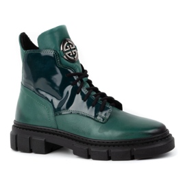 Olivier Botas de invierno mujer de piel con aislamiento 1169 verde 3