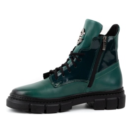 Olivier Botas de invierno mujer de piel con aislamiento 1169 verde 2