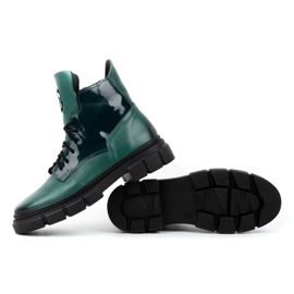 Olivier Botas de invierno mujer de piel con aislamiento 1169 verde 5