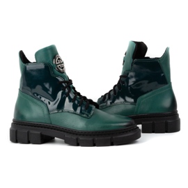 Olivier Botas de invierno mujer de piel con aislamiento 1169 verde 6