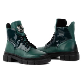 Olivier Botas de invierno mujer de piel con aislamiento 1169 verde 7