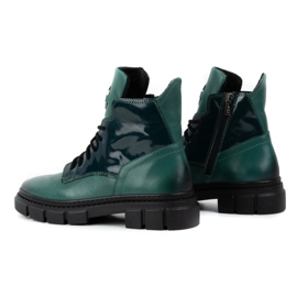 Olivier Botas de invierno mujer de piel con aislamiento 1169 verde 9