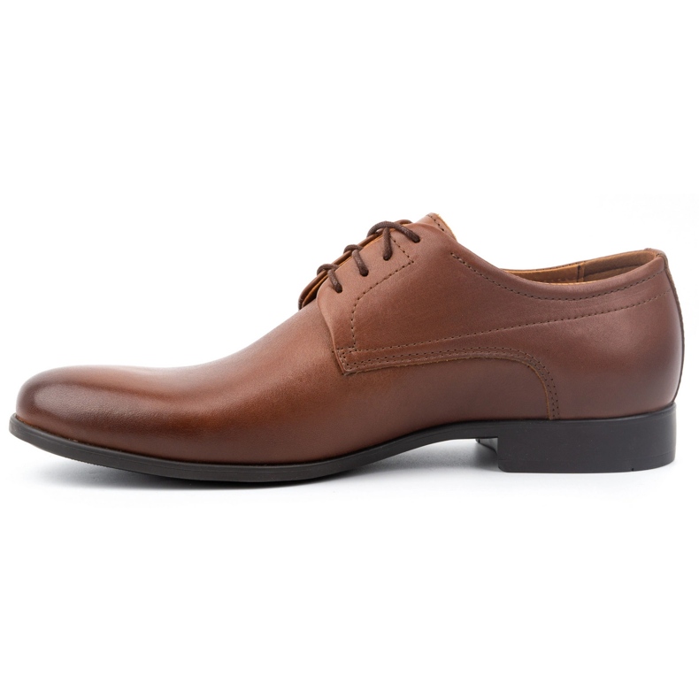 Kampol Zapatos formales para hombre, elegantes zapatillas de piel 334KAM, marrón 1