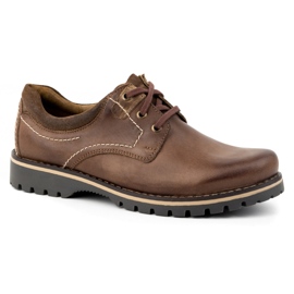 KOMODO Zapatos de cuero para hombre, zapatos polacos 879 marrón 2